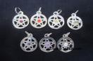 Chakra Pentacle Star metal pendant set
